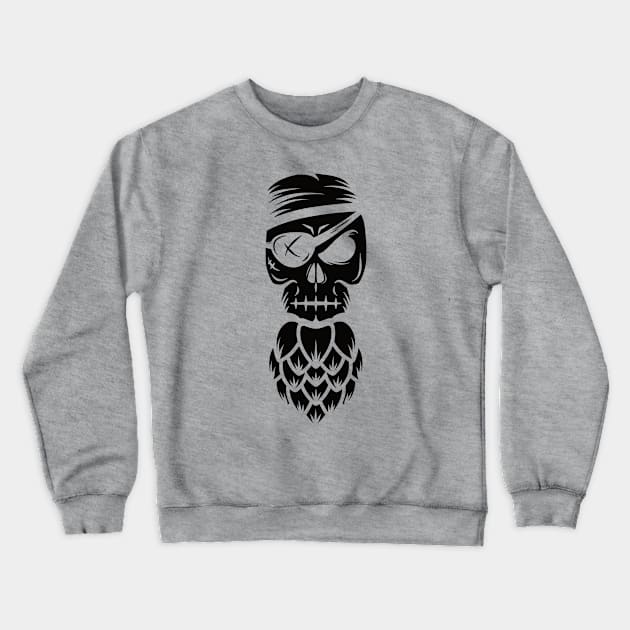 Pirate with Hoppy Beard (black) Crewneck Sweatshirt by dkdesigns27